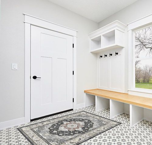 HOMFINE Vintage Washable Area Rug 4x6 - Ultra-Soft Low Pile Non Slip Rugs for Living Room Bedroom Dining Room Medallion Carpet for Home Decor Grey Area Rug in White Modern Entryway