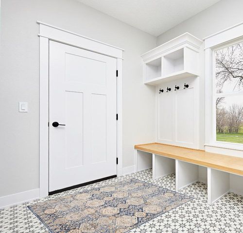 Mark&Day Area Rugs, 4x6 Geelbroek Traditional Navy Area Rug, Blue Beige Grey Carpet for Living Room, Bedroom or Kitchen (4'3" x 5'7") in White Modern Entryway