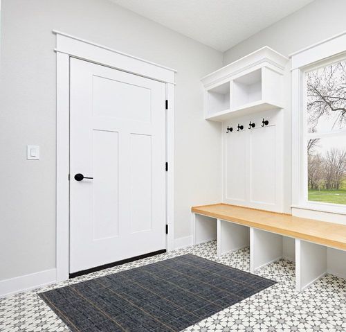 Loloi II Birch Collection BIR-02 Sky/Wheat 3'-6" x 5'-6", .25" Pile Height, Indoor/Outdoor Area Rug in White Modern Entryway