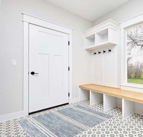 Dash and Albert Malta Blue Machine Washable Area Rug - 4' x 6' Blue Stripe Washable Accent Rug - Durable, High Traffic Areas Kitchen, Mudroom, Hallways in White Modern Entryway
