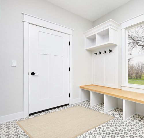 SAFAVIEH Natural Fiber Collection 4' x 6' Marble / Linen NF143B Border Sisal Area Rug in White Modern Entryway