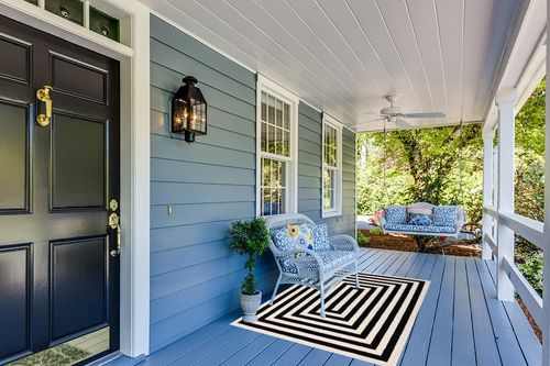 Abani Contemporary Black & Ivory 4' x 6' Area Rug, Contrasting Geometric Modern Stripe Symmetrical Living Room Carpet Rugs in Light Blue Patio