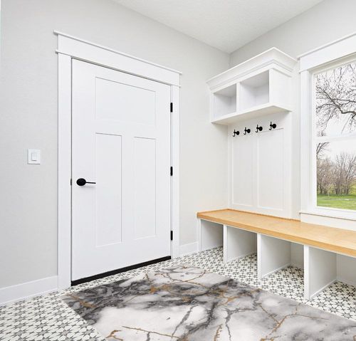 SAFAVIEH Craft Collection Area Rug - 5'3" x 7'6", Grey & Gold, Modern Abstract Design, Non-Shedding & Easy Care, Ideal for High Traffic Areas in Living Room, Bedroom (CFT877F) in White Modern Entryway
