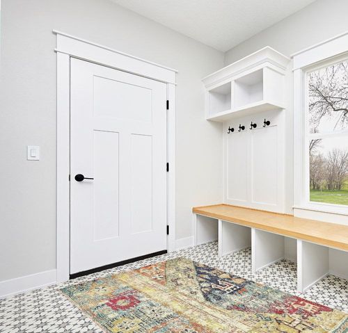 Unique Loom Monterey Collection Vintage Bohemian Inspired with Colorful Tribal Design Area Rug (5' 0 x 8' 0 Rectangular, Multi/ Beige) in White Modern Entryway
