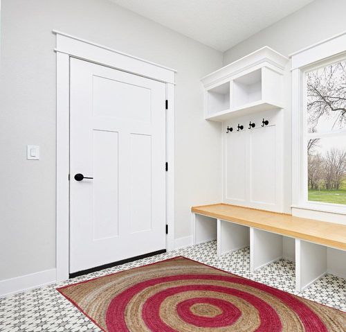CASAVANI Collection Rectangular Area Rug - 5x8 Feet Pink Braided Jute Rug Geometric Kilim Rug Indoor Outdoor Use Carpet Flatweave Rugs for Bedroom Dining Room Living Room in White Modern Entryway