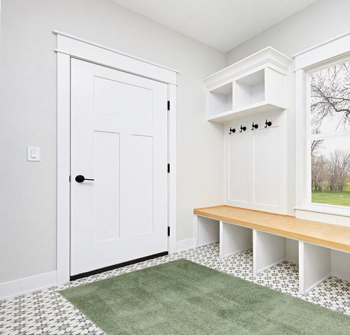 Unique Loom Studio Solid Shag Collection Urban Modern Super Soft & Plush Area Rug, 5 ft x 8 ft, Sage Green in White Modern Entryway