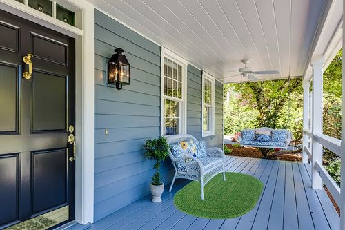 Super Area Rugs Cantebury Handmade Farmhouse Indoor/Outdoor Braided Rug Green Multicolor 4' x 6' Oval in Light Blue Patio