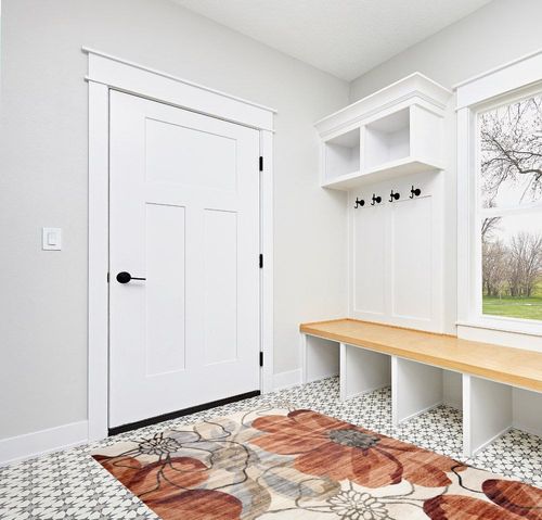 RUG BRANCH Blossom Modern Floral Red Beige Indoor Soft Area Rug for Living Room, Bedroom, Dining Room, and Office - 5' x 8' (Exact Size: 5'3" X 7'7") in White Modern Entryway