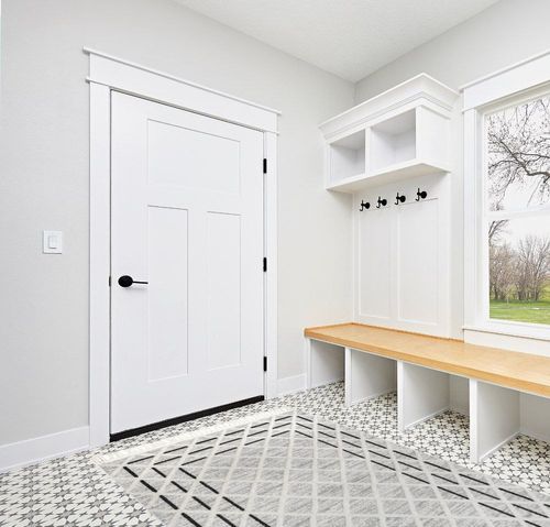 Rugs USA x Arvin Olano Ventana Crosshatch Textured Area Rug, 5' 3" x 7' 6", Light Grey in White Modern Entryway