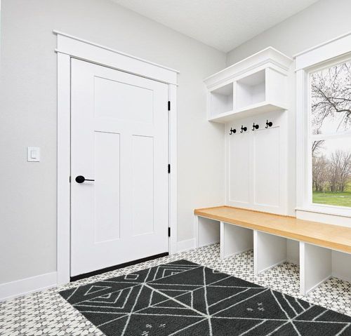 Zacoo 5x8 Area Rugs for Living Room Boho Rugs Non Slip No Shedding Carpet Geometric Floor Carpet Soft Thick Throw Rug Floor Cover Rugs for Bedroom Dorm Office, Grey in White Modern Entryway