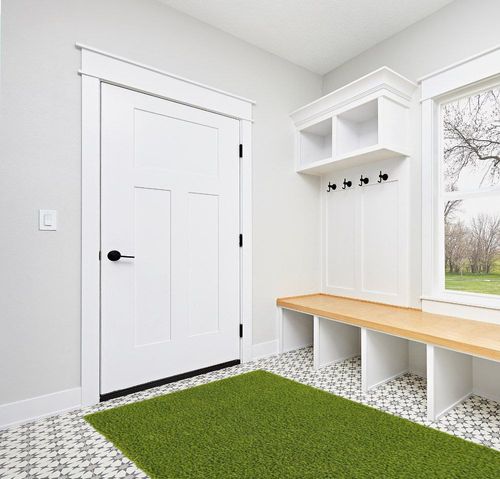 Unique Loom Solid Shag Collection Area Rug (5' 1" x 8' Rectangle, Grass Green) in White Modern Entryway