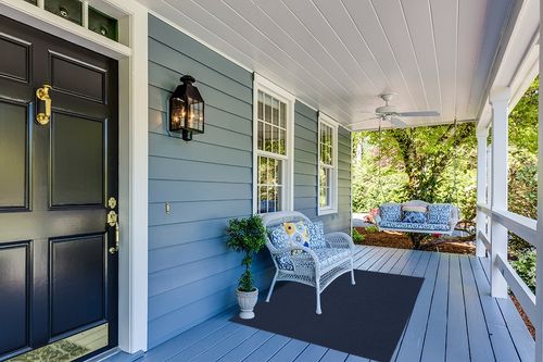 Garland Rug Town Square 4-Feet by 6-Feet Area Rug Navy in Light Blue Patio