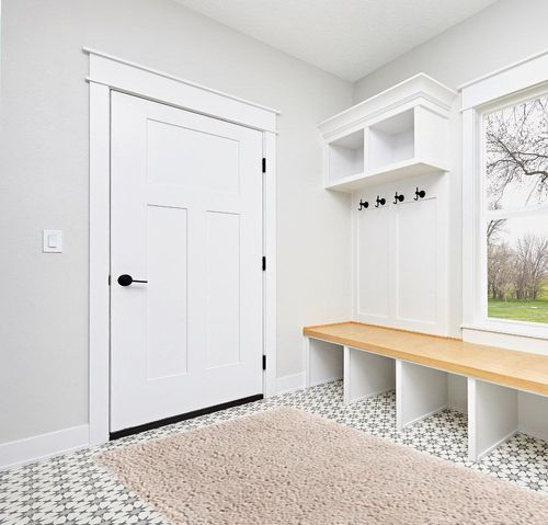 Rugs.com Infinity Collection Solid Shag Area Rug 5' x 8' Linen Shag Rug Perfect for Living Rooms, Large Dining Rooms, Open Floorplans in White Modern Entryway