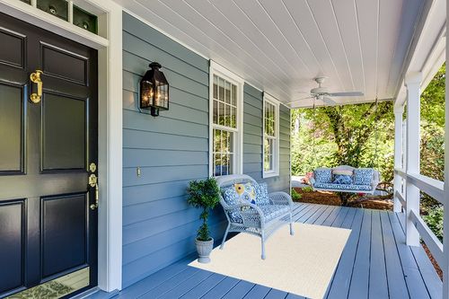 Surya Becki Owens x Birdie Neutral Outdoor Area Rug, 3'10" x 5'7", Off-White in Light Blue Patio
