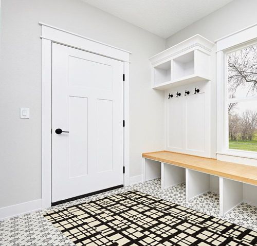 Loloi Chris Loves Julia Polly 5'-0" x 7'-6" Area Rug in Black/Ivory - Large Neutral Area Rug, Unique Patterned Rug for Living Room, Bedroom, Dining Area, Home Office in White Modern Entryway