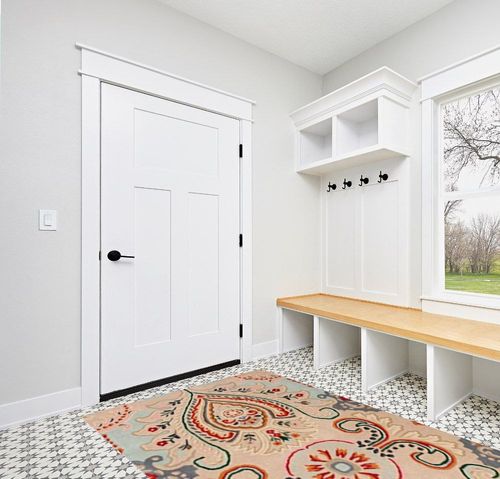 SAFAVIEH Bella Collection Area Rug - 5' x 8', Beige & Blue, Handmade Boho Wool, Ideal for High Traffic Areas in Living Room, Bedroom (BEL118B) in White Modern Entryway