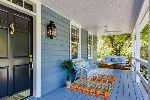 Unique Loom Outdoor Modern Collection Area Rug - Ikat (4' 1" x 6' 1" Rectangle, Multi/ Burgundy) in Light Blue Patio