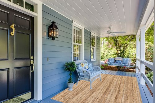 NuLOOM Rigo Hand Woven Farmhouse Jute Area Rug, 6' x 9', Natural in Light Blue Patio