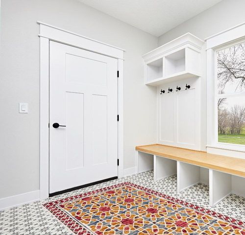 SAFAVIEH Aspen Collection Area Rug - 5' x 8', Red & Yellow, Handmade Boho Wool, Ideal for High Traffic Areas in Living Room, Bedroom (APN149Q) in White Modern Entryway