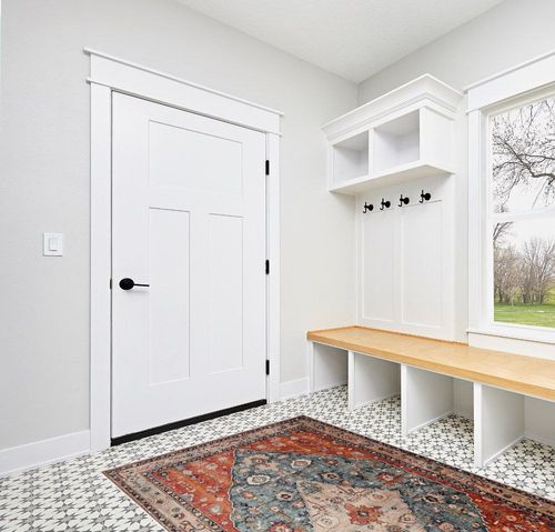 Lahome Boho Tribal Area Rug in White Modern Entryway