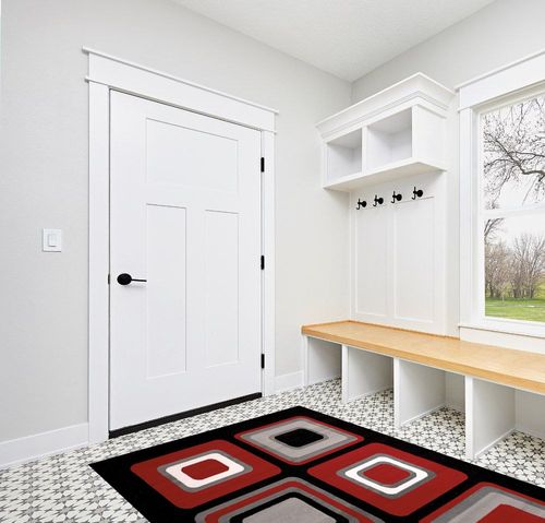 United Weavers Dallas Spaces Accent Rug in White Modern Entryway