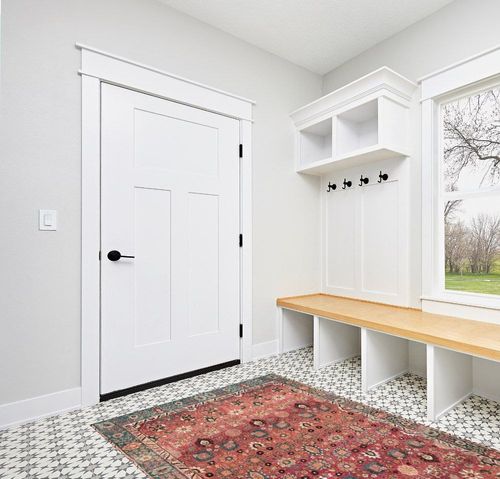 vivorug Washable Rug in White Modern Entryway