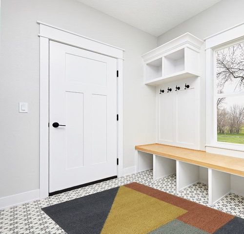 Amancia Mustard Modern Geometric Shag Area Rug Wade Logan Rug Size: Rectangle 5'3 ... in White Modern Entryway