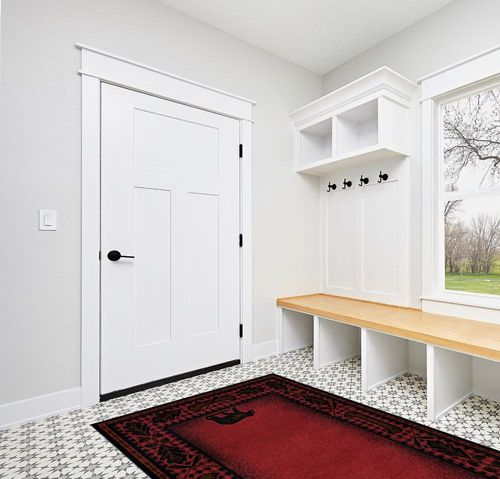 Rug Empire Rustic Lodge Cabin Bear Walk Area Rug, 5'3"x7'3" in White Modern Entryway