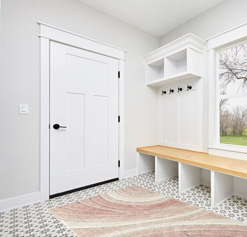Koo Geometric Pink Area Rug Orren Ellis Rug Size: Rectangle 5' x 7' in White Modern Entryway