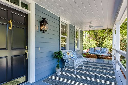 Unique Loom Jill Zarin Outdoor Collection Area Rug - Anguilla (6' 1'' x 9' Rectangle, Blue/ Ivory) in Light Blue Patio