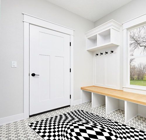 Leenevs Black and White Checkered Rug Room Decor Rug 5 ' x 7 ' Area Rugs Soft Modern Indoor Shaggy Area Rug for Bedroom Livingroom Dorm Kids Room Home Decorative, Non-Slip Plush Fluffy Furry Fur Rugs in White Modern Entryway
