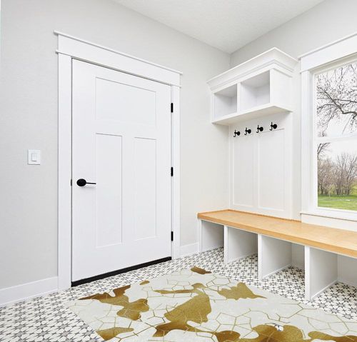 FINOREN Modern Area Rug,Geometric Soft Non-Slip Rug for Bedroom Living Room Hallway Dining Room Office Dorm Room,Washable Low Pile Floor Decor,Child Pet Friendly,Grey-Brown,5x7 Feet in White Modern Entryway