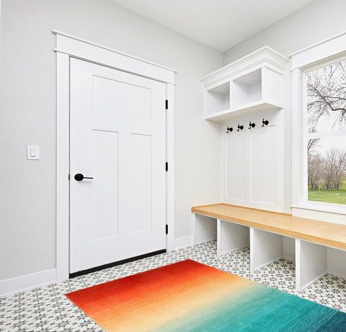 Wonnitar Modern Ombre Area Rug 5x7,Washable Large Colorful Rugs for Living Room,Abstract Contemporary Non-Slip Dining Room Throw Mat,Non-Shedding Soft Print Carpet for Bedside Entry Kitchen in White Modern Entryway