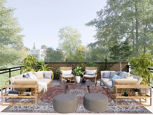CAROMIO Vintage Area Rug in Scandinavian Modern Patio