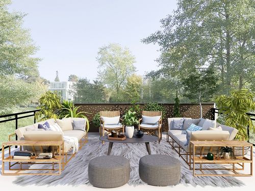 Ultra Soft & Fluffy Faux Sheepskin Rug in Scandinavian Modern Patio