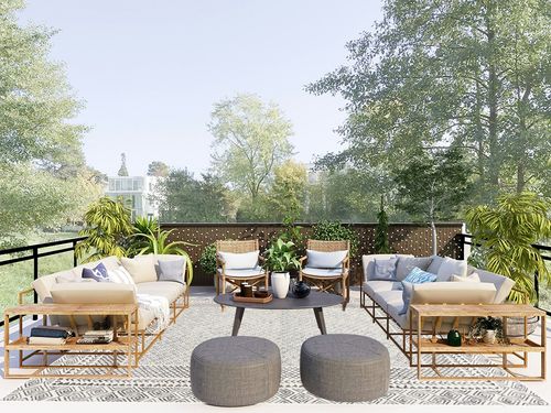 Beige Transitional Non Slip Living Room Area Rug in Scandinavian Modern Patio