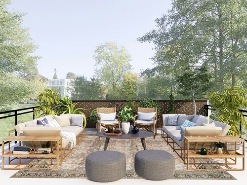 ‎Auburn / Multi ‎Traditional   ‎Area Rug in Scandinavian Modern Patio