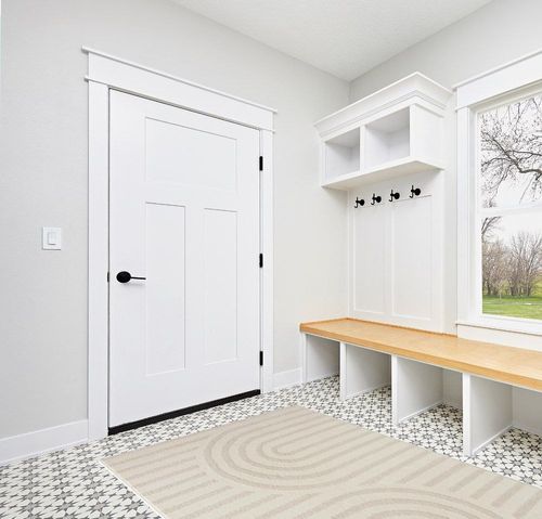 LUXE WEAVERS Modern Geometric Cream 5x7 Area Rug, High Low Texture Carpet in White Modern Entryway