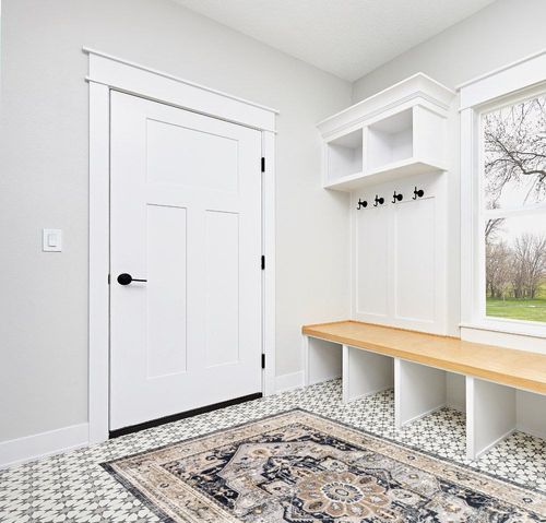 VK VK·LIVING Machine Washable Rug 5' x 7', Vintage Style Machine Washable Area Rugs with Non-Slip Backing for Living Room, Bedroom, Home Decor in White Modern Entryway