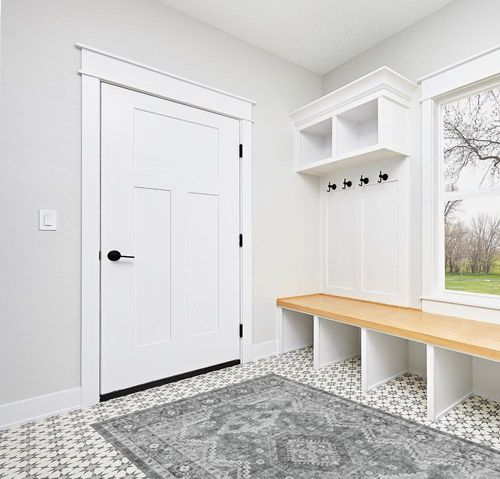 Rugland 4x6 Rug - Stain Resistant Washable Rug, Anti Slip Backing Rugs for Living Room, Vintage Tribal Area Rugs (TPR07-Grey, 4'x6') in White Modern Entryway