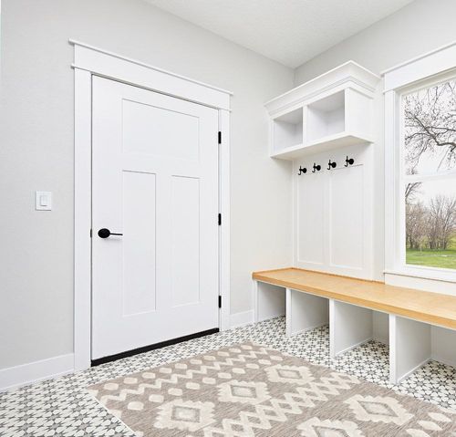 Well Woven Bellagio Chiara Tribal Moroccan Beige Flat-Weave 5'3" x 7'3" Area Rug in White Modern Entryway