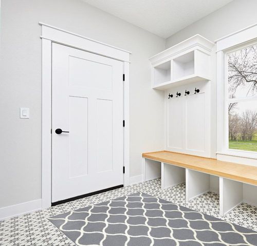Maples Rugs Rebecca Contemporary Area Rugs for Living Room & Bedroom [Made in USA], 5 x 7, Grey/White in White Modern Entryway