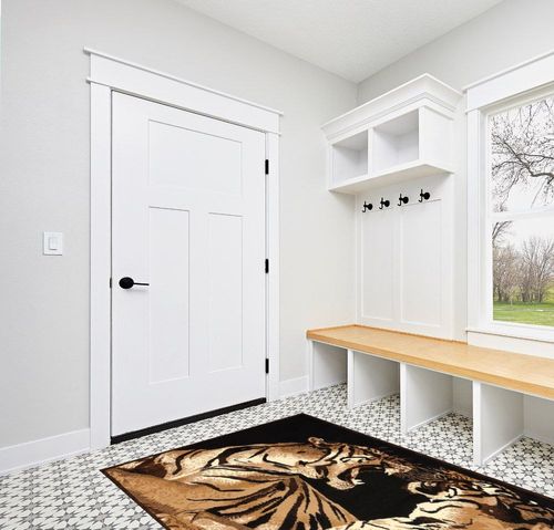 United Weavers of America Legends Collection Double Tigers Rug, 5'3" by 7'2" in White Modern Entryway