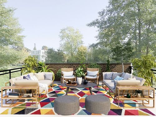 nuLOOM Maris Colorful Geometric Tiles Area Rug, 8' x 10', Multi in Scandinavian Modern Patio
