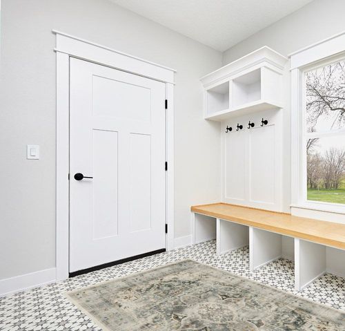 RUGGABLE Sarrah - Machine Washable Rug - Elegant Room Decor and Vintage Area Rug Perfect for Living Room Bedroom Kitchen - Stain & Water Resistant - Pet & Child Friendly - Sage 5'x7' (Standard Pad) in White Modern Entryway