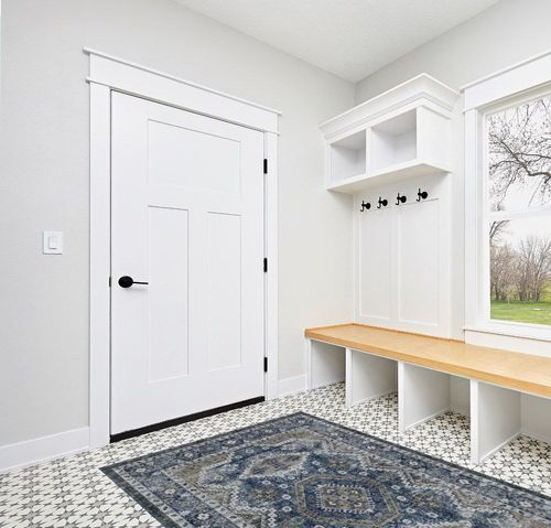 Rugland 3x5 Rug - Stain Resistant Washable Rug, Anti Slip Backing Rugs for Living Room, Vintage Tribal Area Rugs (TPR07-Navy, 3'x5') in White Modern Entryway