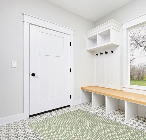 Super Area Rugs Tri-Color Cotton Farmhouse Braided Cotton Rug - Buffalo Check Green,White,Gray 5' x 7' Rectangle in White Modern Entryway