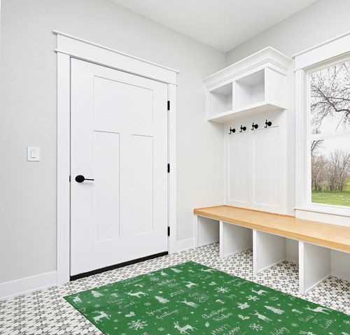 GAOMON Rugs for Living Room Christmas Room Decor Green Area Rug 5x7 Washable Rugs Non Slip Carpet Floor Mat Low Pile Rugs for Bedroom Nursery Classroom Rugs 5'x7' Green in White Modern Entryway