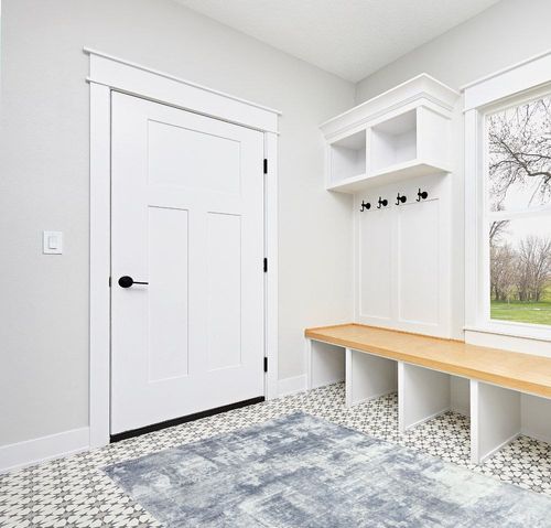 GlowSol Area Rug 5' 3" x 7' 3" Grey Abstract Distressed Rugs Modern Area Rug Low Pile Non-Shedding Carpet, Geometric Abstract Rugs for Living Room Spaces, Kitchen/Dining, Bedrooms, Office in White Modern Entryway