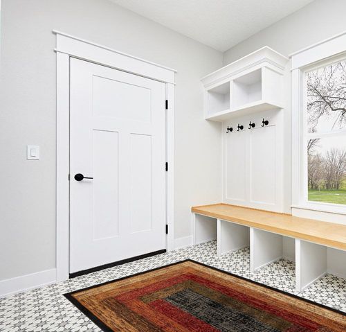 Home Dynamix Royalty Vega Contemporary Geometric Area Rug, Blue/Ivory, 5'2"x7'2" in White Modern Entryway